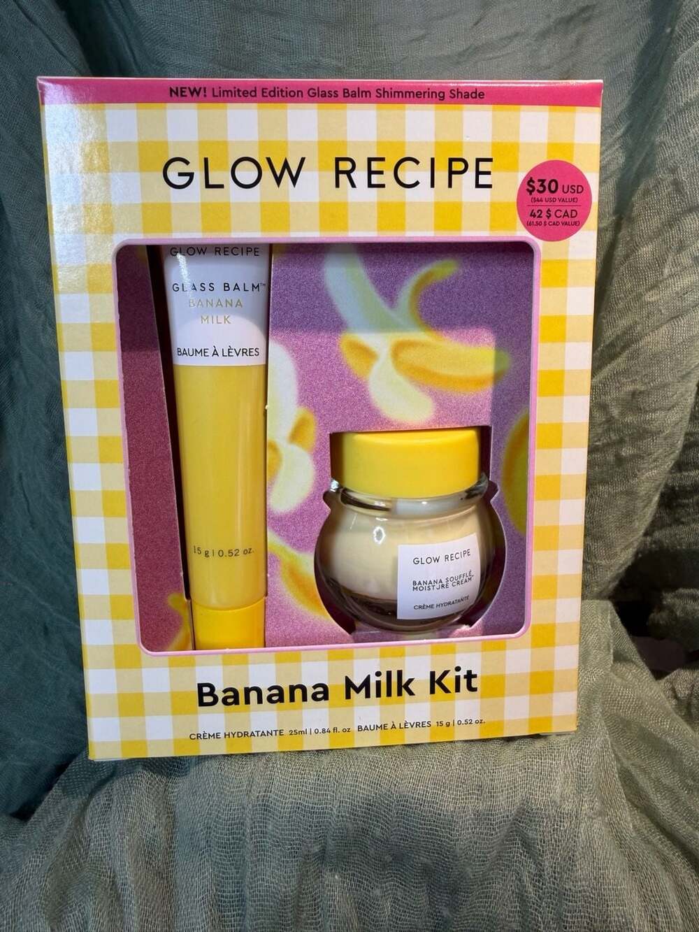 Glow Recipe Banana Milk Kit with Banana Soufflé Moisture Cream and Glass Balm